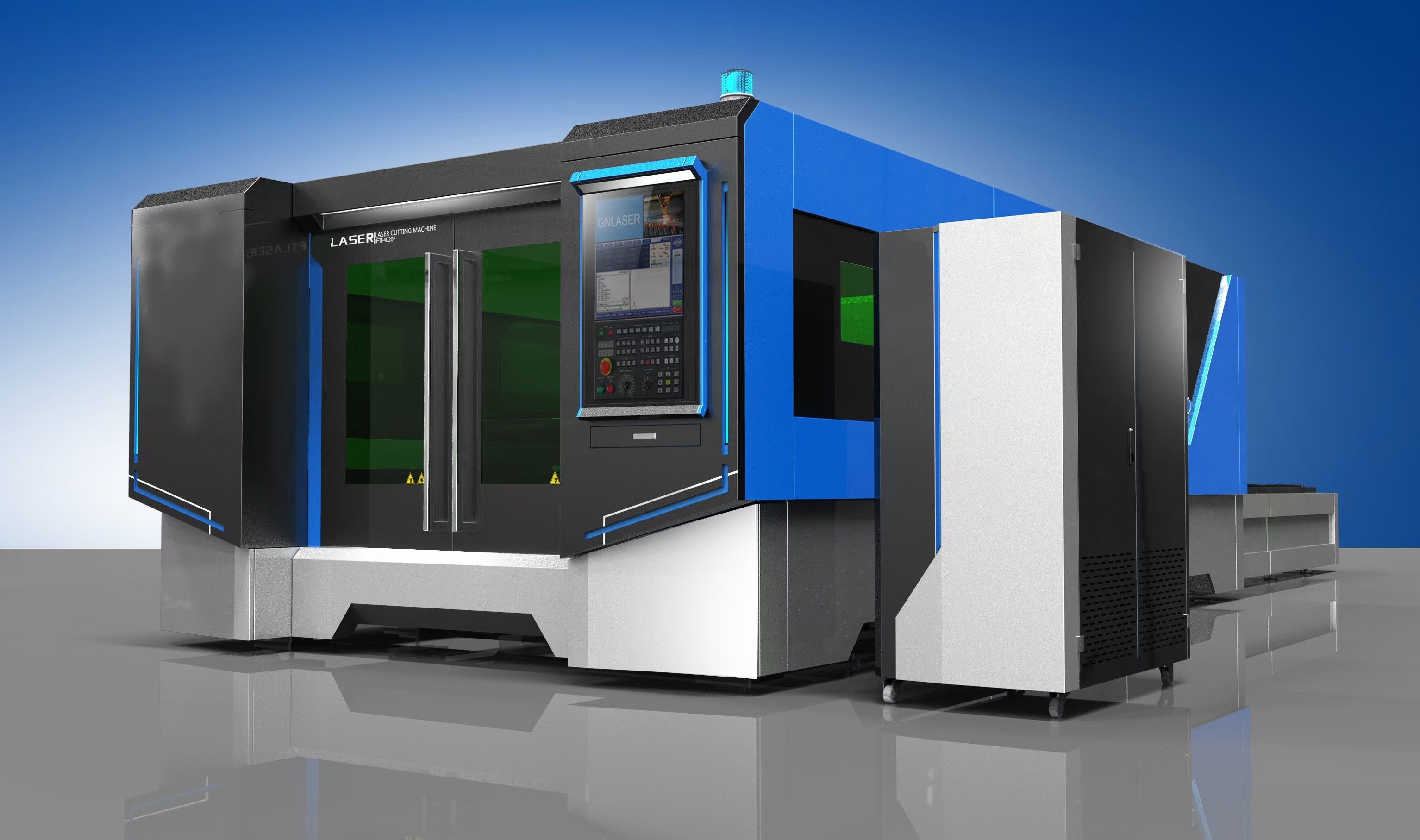 FT-E Series Metal Sheet Laser Cutting Machine（blue appearance）